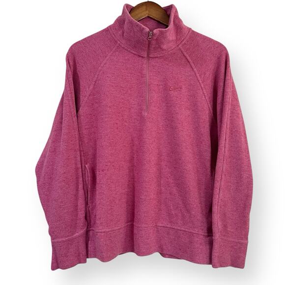 NIKE Hypernaturals Dessert Berry Pink 1/2 Zip Pullover Sweater Womens Size Large - Picture 1 of 9